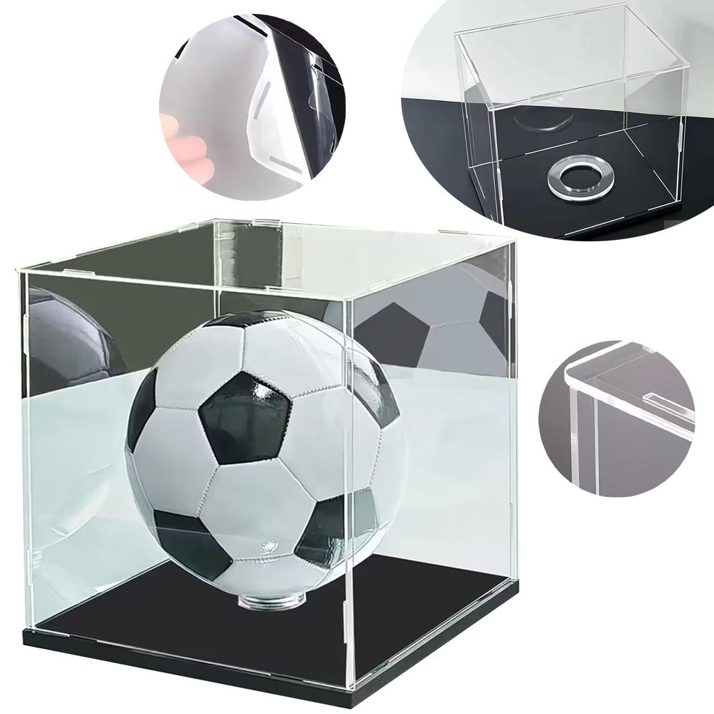 Transparente Acryl-Vitrine mit Mattschwarzem Boden, Produktbild 