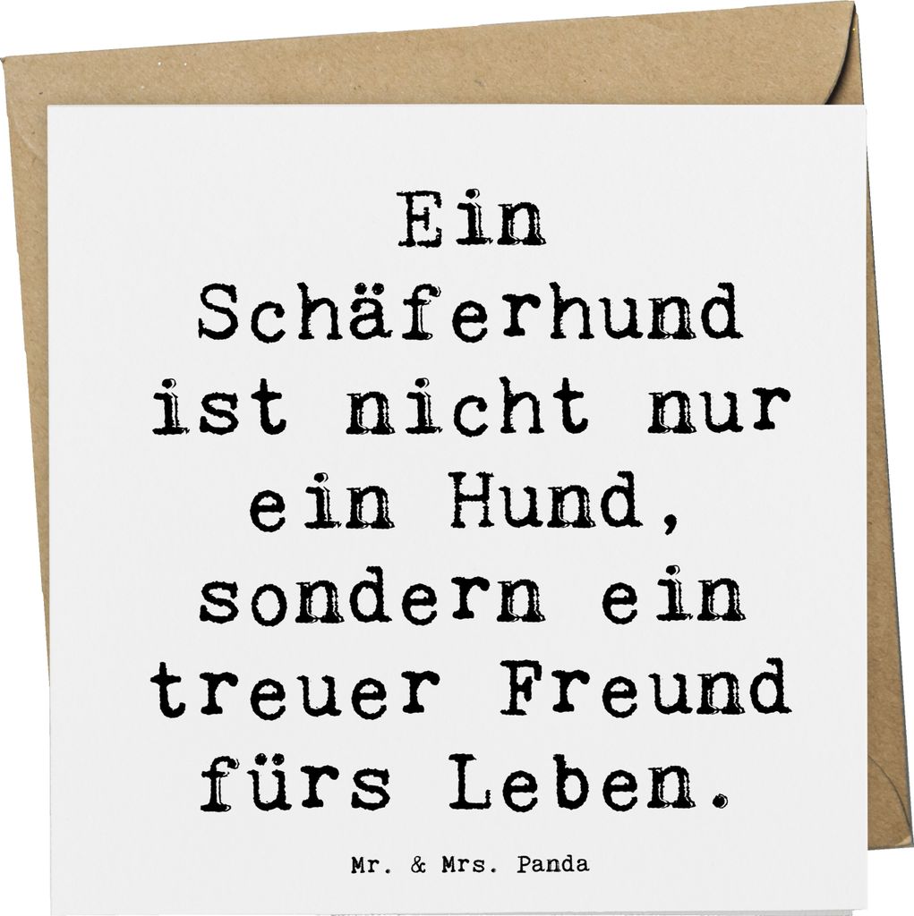 Mr. & Mrs. Panda Grußkarte Spruch Schäferhund Freund - Weiß Produktbild 