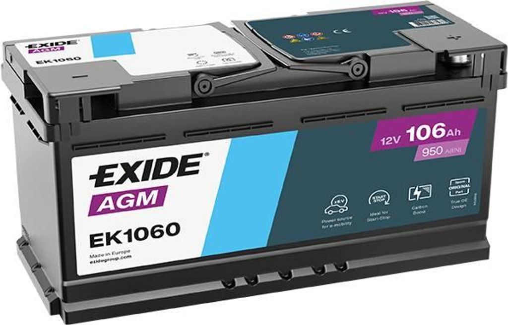Exide EK1060 AGM 12V 106Ah 950A Autobatterie Produktbild 
