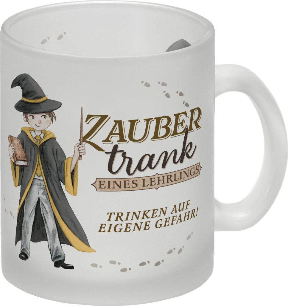 Zaubertrank Glas Tasse mit Zauberschüler in gelb