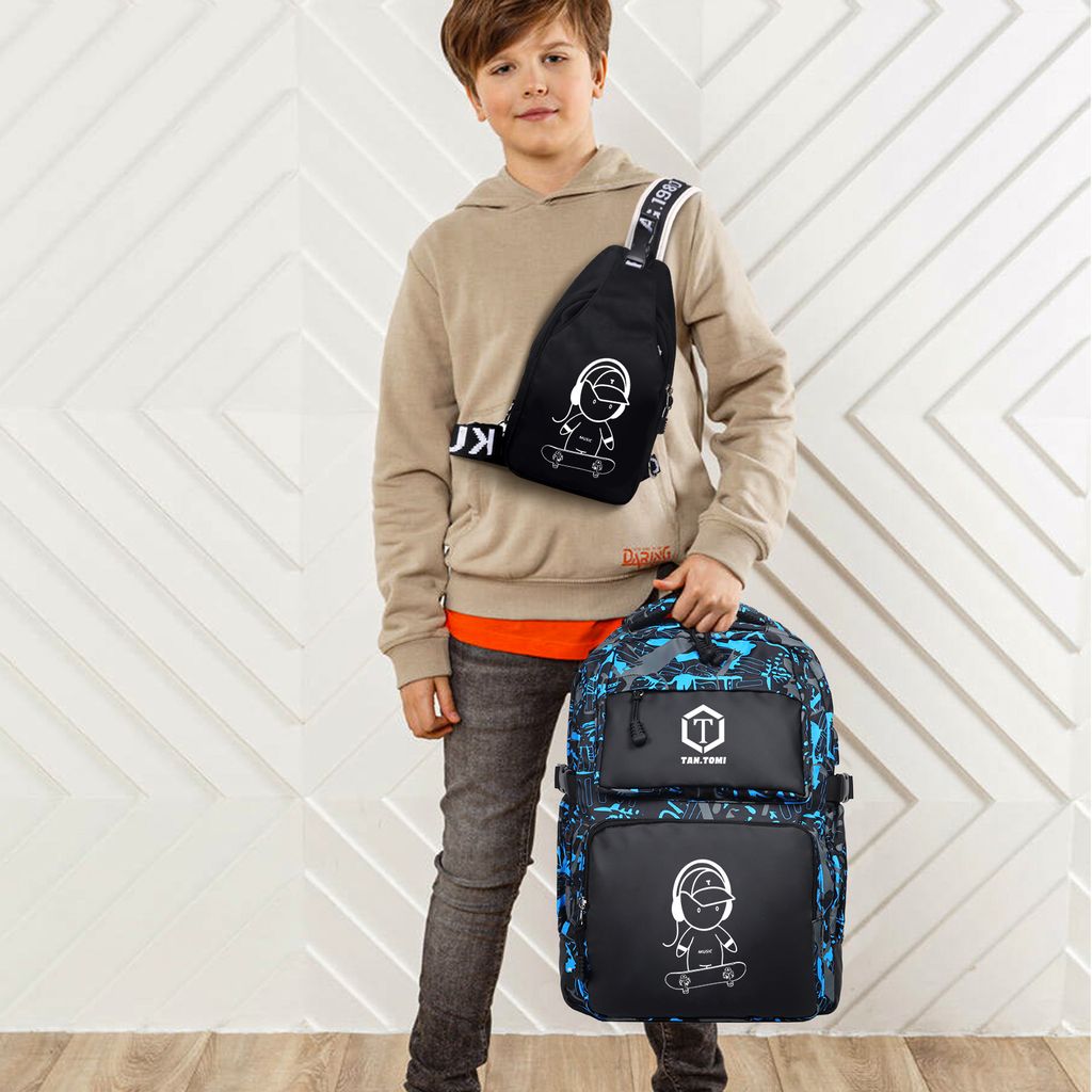 Mofut Schulrucksäcke 2 Stück, Rucksack Jungen Schulrucksack Produktbild 3