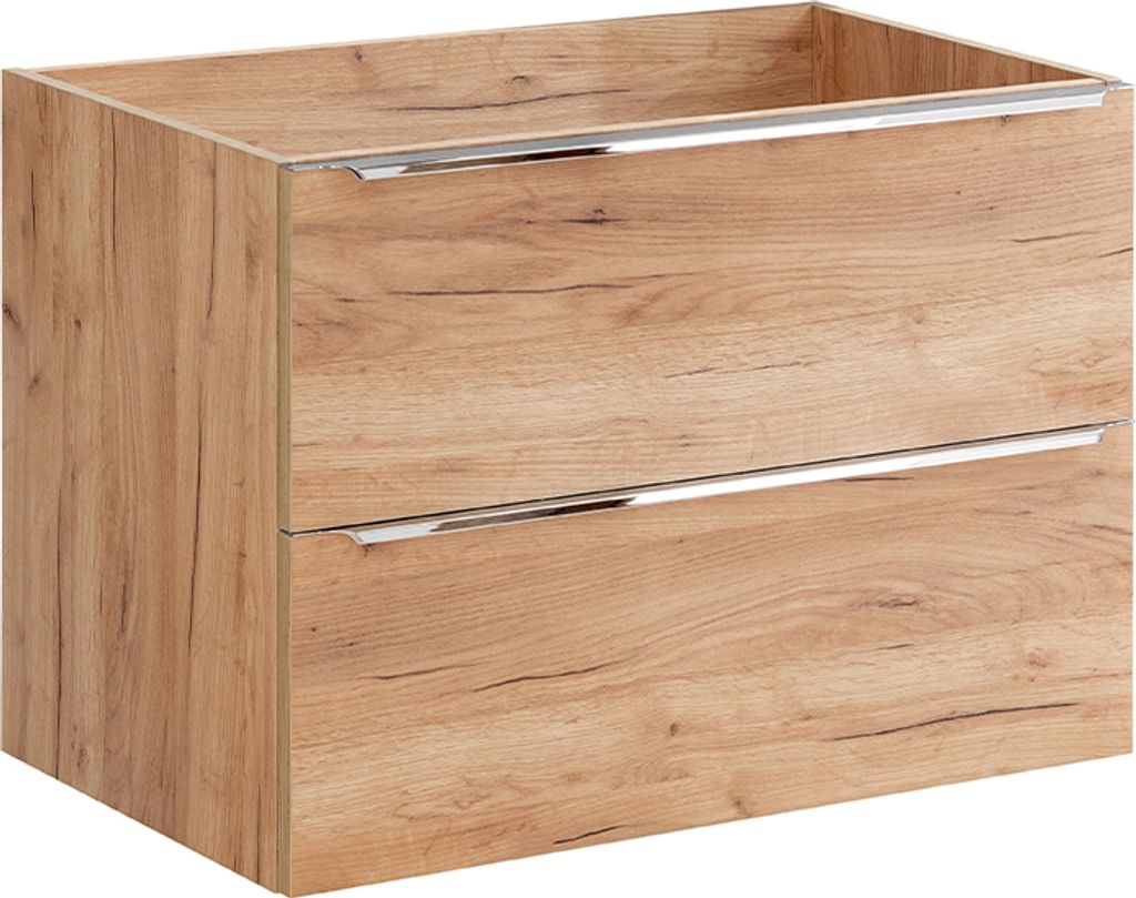 Waschtischunterschrank 80cm April mit 2 Schubladen, Holzoptik