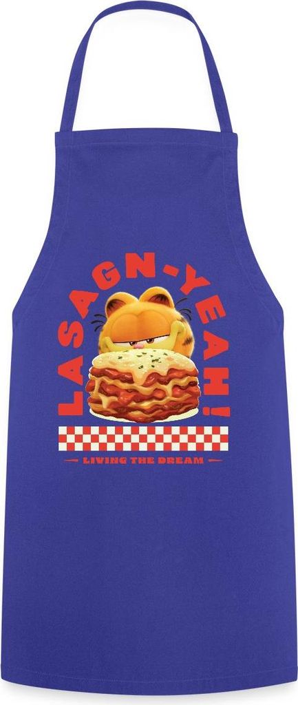 Spreadshirt Garfield Lasagn-Yeah Witziges Wortspiel-Design Kochschürze, One size, Royalblau