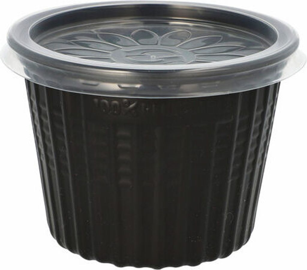 25x Mehrwegschalen Suppenschalen inkl. Deckel rund 500 ml Ø11,5 cm schwarz