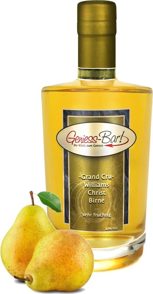 Grand Cru Williams Christ Birne 0,35L sehr fruchtig & weich 40% Vol. Schnaps Spirituose Birnenschnaps Birnenspirituose