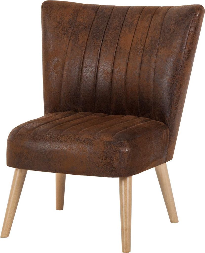 home24 Sessel - Antiklederlook - Braun