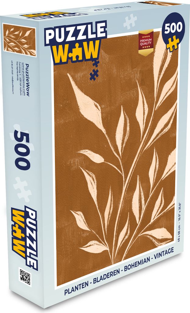 MuchoWow Puzzle 500 Teile Pflanzen - Blätter - Bohème - Vintage - Denken - Spiel - Toy