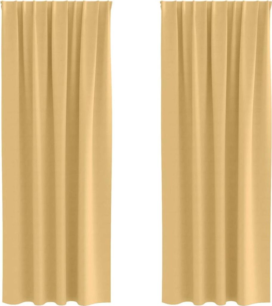 vidaXL Verdunkelungs-Vorhänge mit Ringen 2 pcs Beige 245 x 140 cm