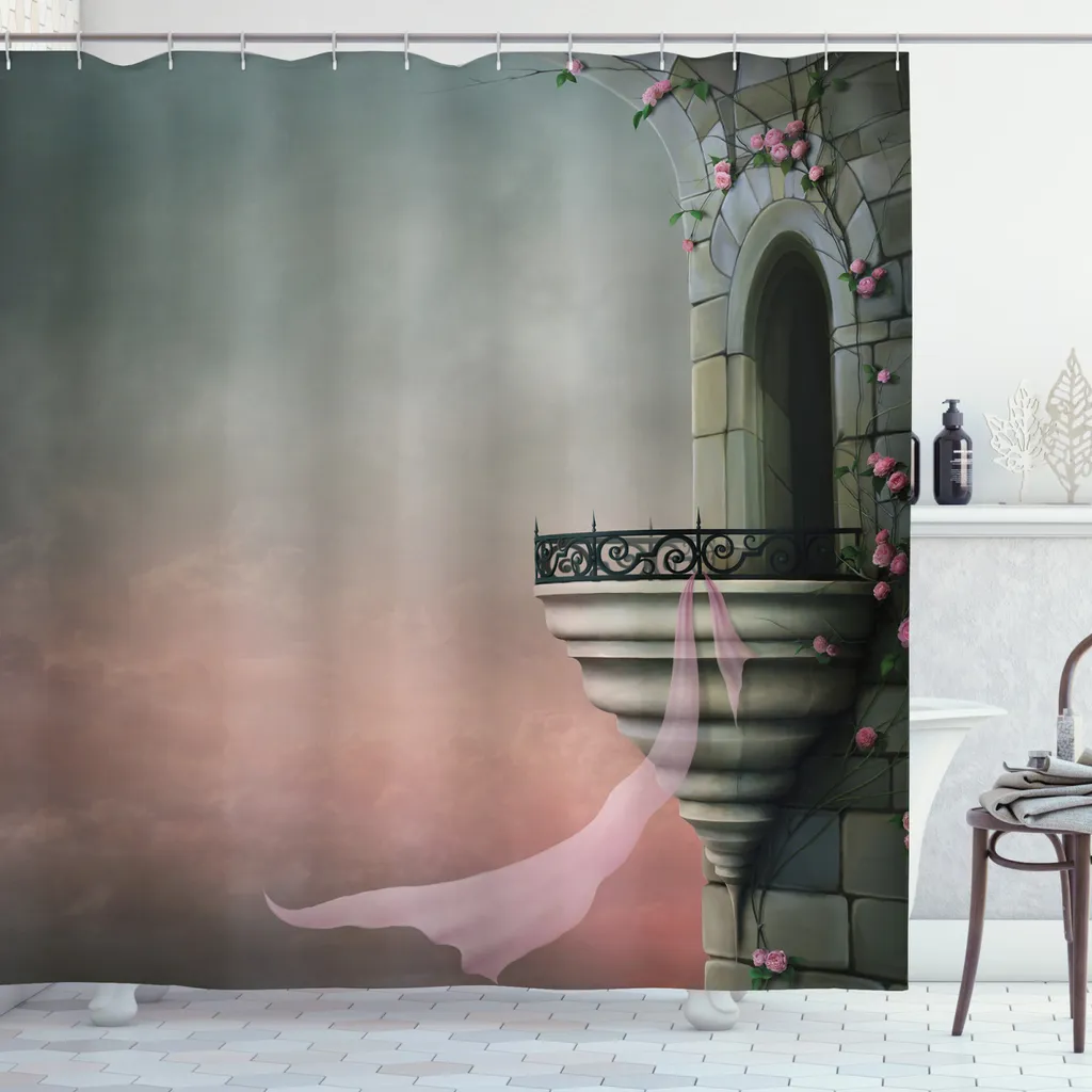 Arredo Bagno Gothic Style: Tenda Doccia ABAKUHAUS Rose e Torre