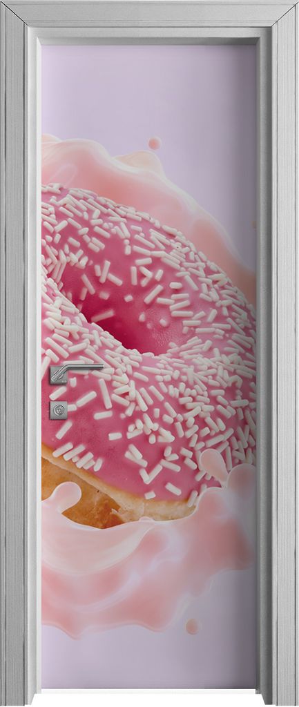 Tür Selbstklebende 70x210 cm Türfolie Türtapete Klebefolie - süßer Donut Joghurt