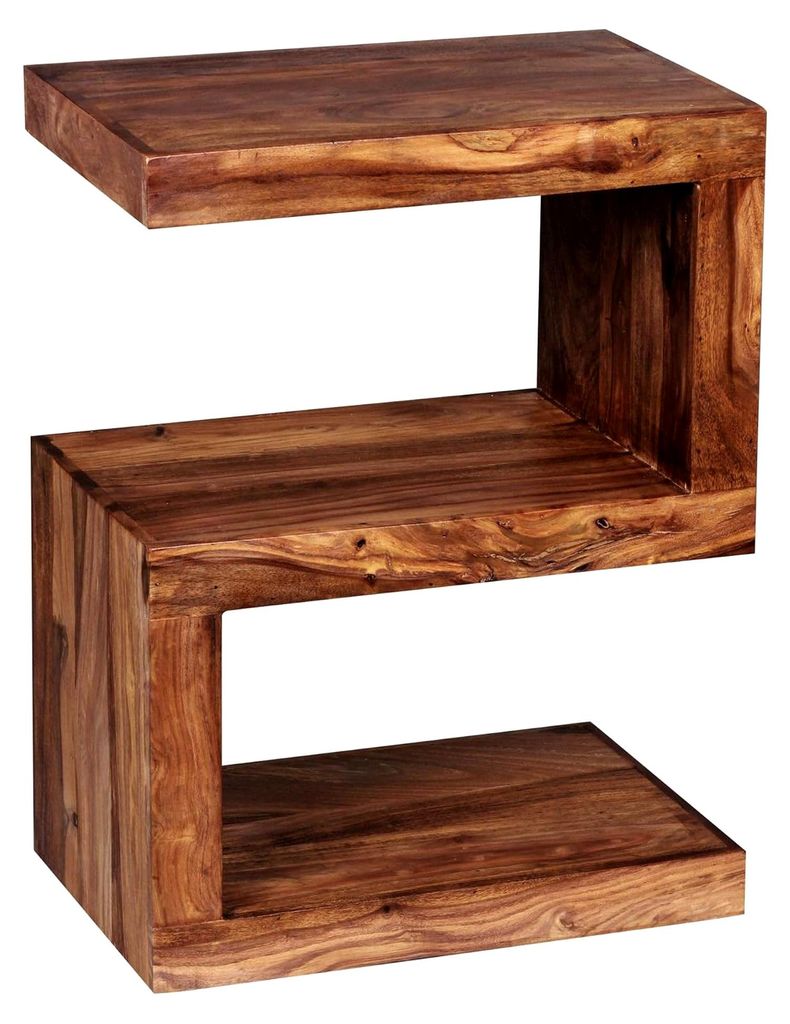 Beistelltisch aus Massivholz S Cube 60 cm hoch im Landhaus-Stil