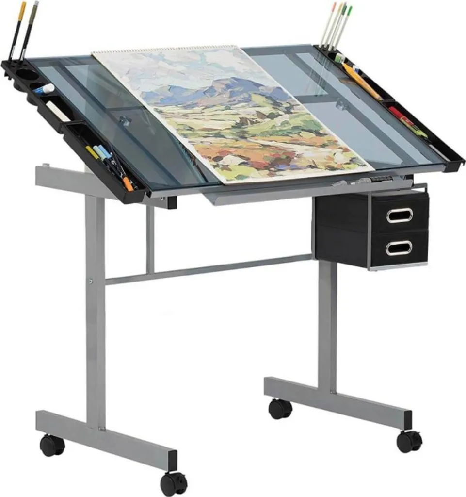 Tavolo da Disegno Artistico Professionale | Piano Vetro 120cm
