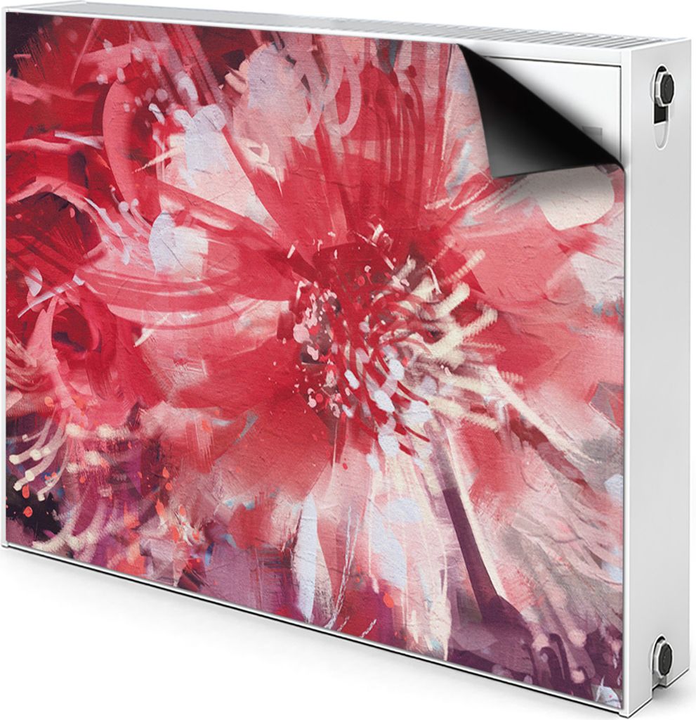 Magnet Heizkörperverkleidung Heizkörper-Abdeckung Heizung Heizkörper 100x60 cm - rote Blume