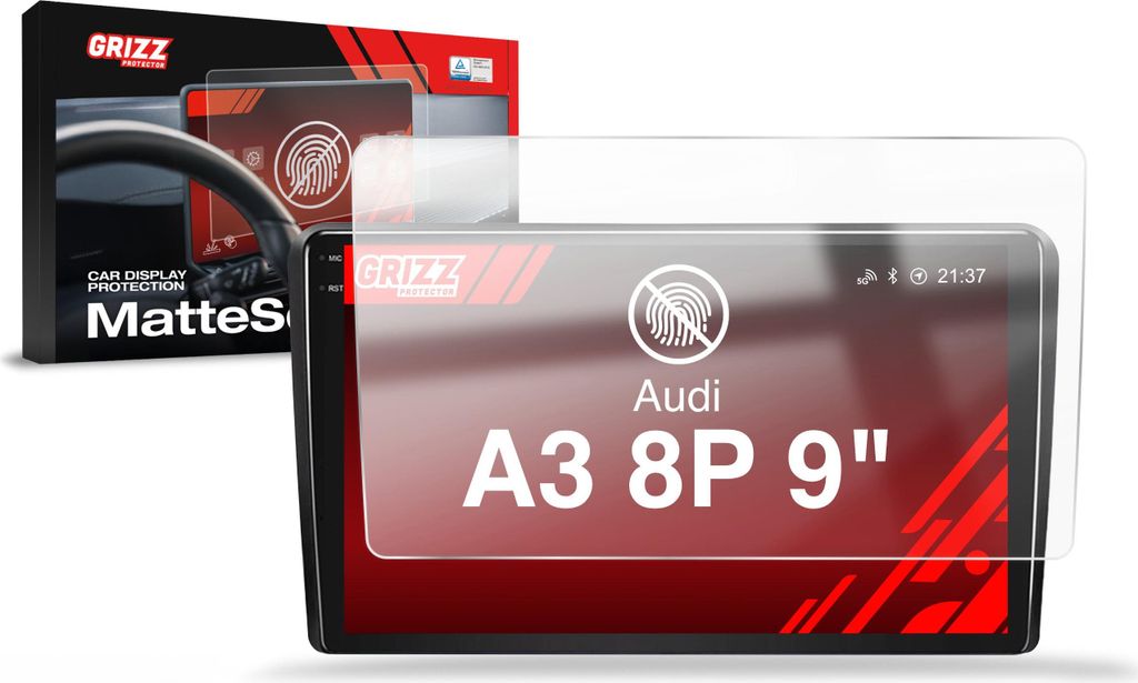 Matte Autodisplayfolie für Audi A3 8P Android Radio (2002-2013), Grizz Protector