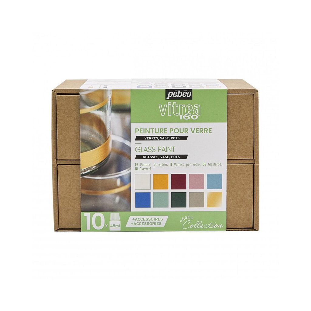 Pebeo Vitrea 160 Workbox Studio Collection, 10 x 45 ml.