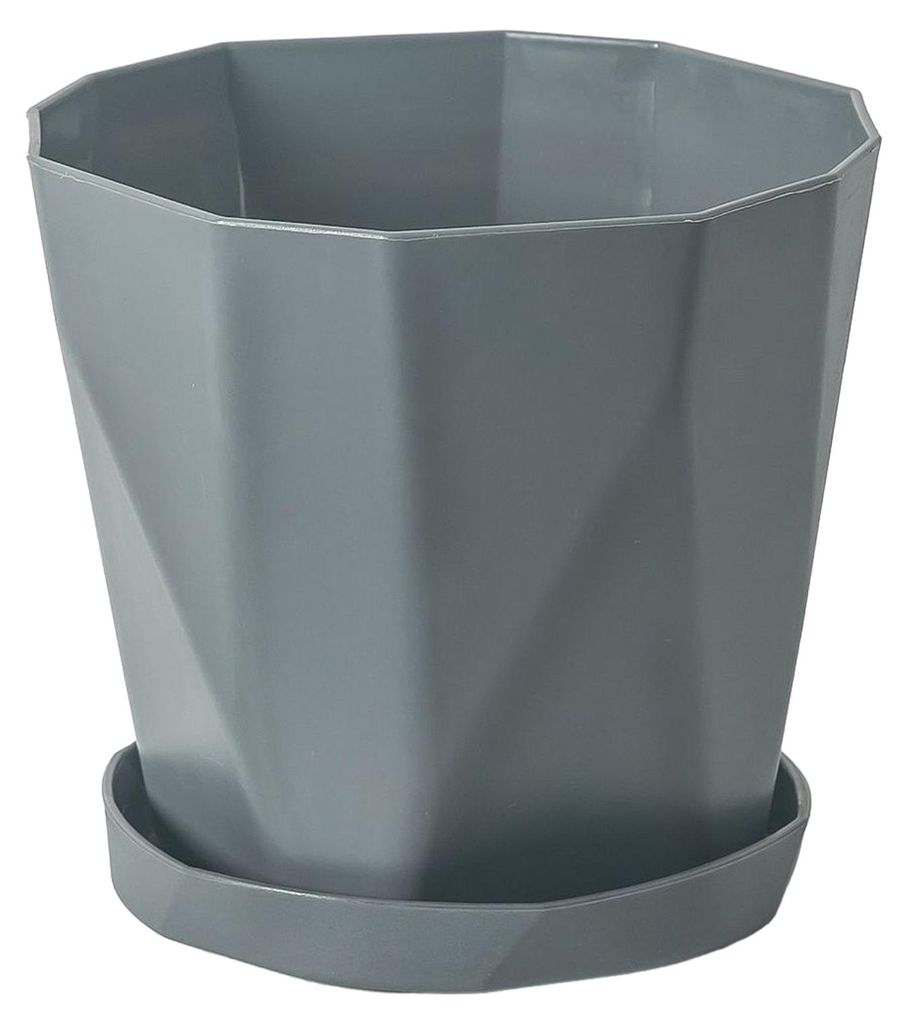 Pflanztopf mit Abflusslöchern, dekorativer Übertopf mit passender Untertasse, moderner Blumentopf für drinnen und draußen, Efeutute, Aloe
