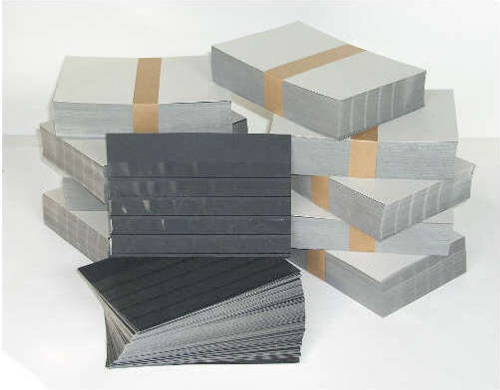 EINSTECKKARTEN STECKKARTEN ohne Folie A5 5 Streifen 100 Stück schwarzer Karton