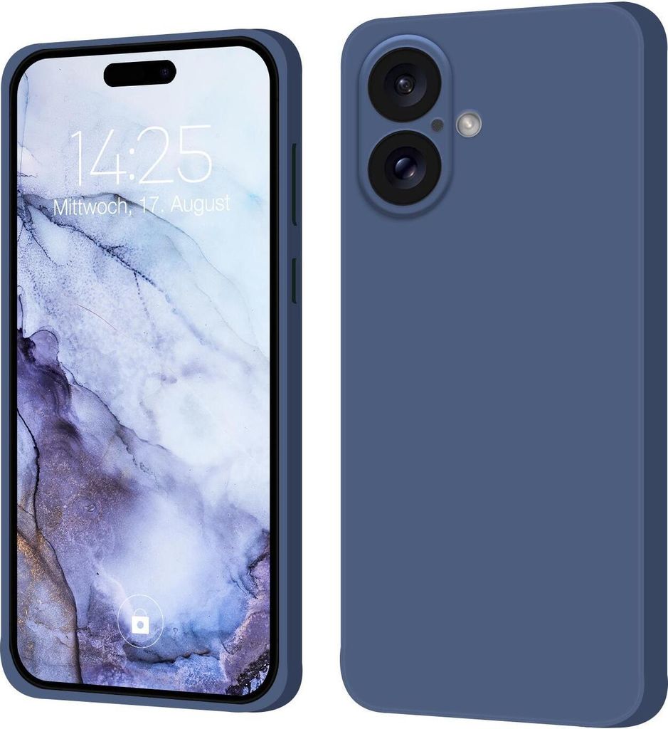 Hülle für Apple iPhone 16 Plus Case Cover Bumper Silikon Softgrip Schutzhülle Farbe: Lavendelblau