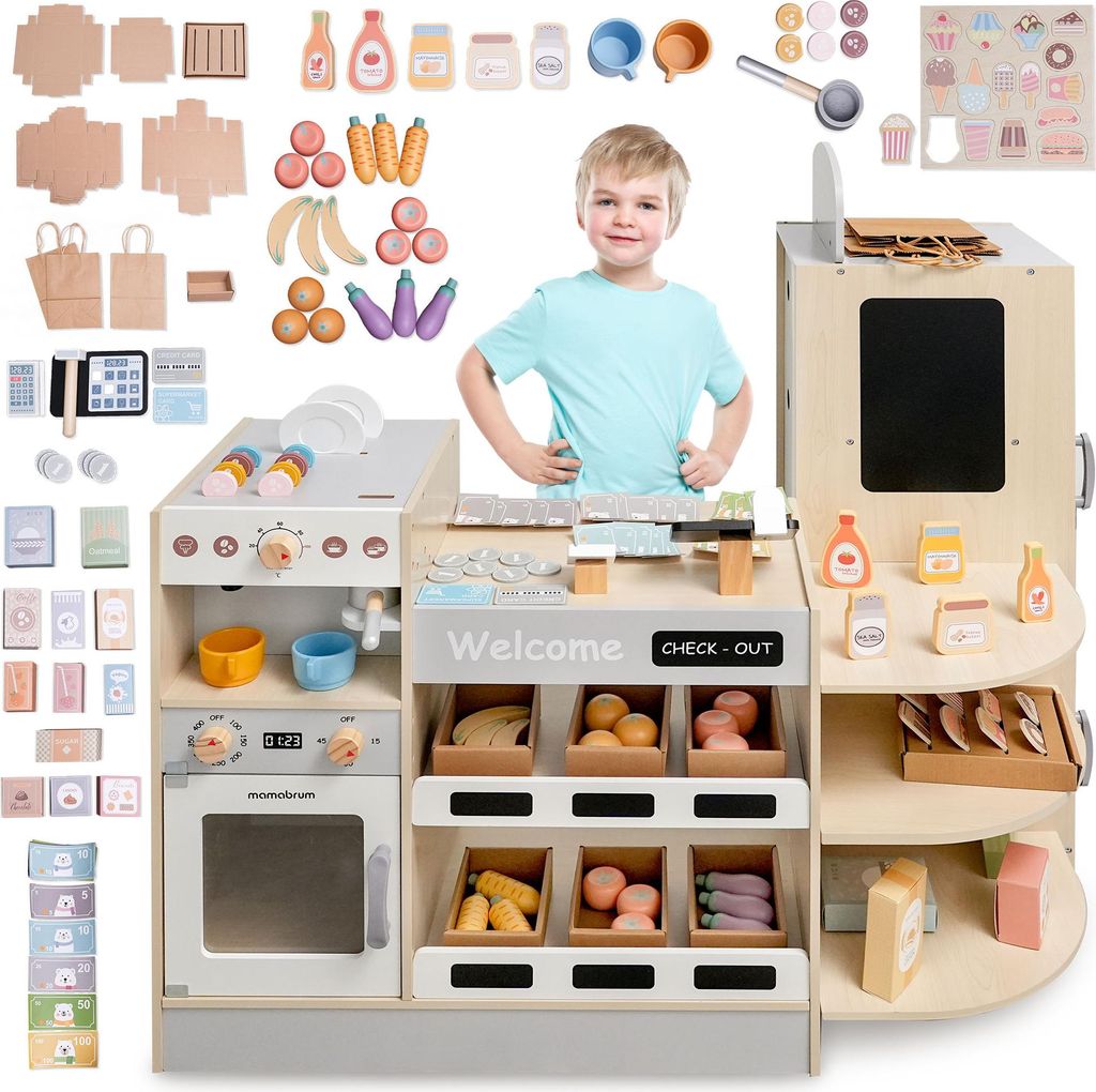 Ampio corner shop per bambini con caffè espresso e Immagine del prodotto 