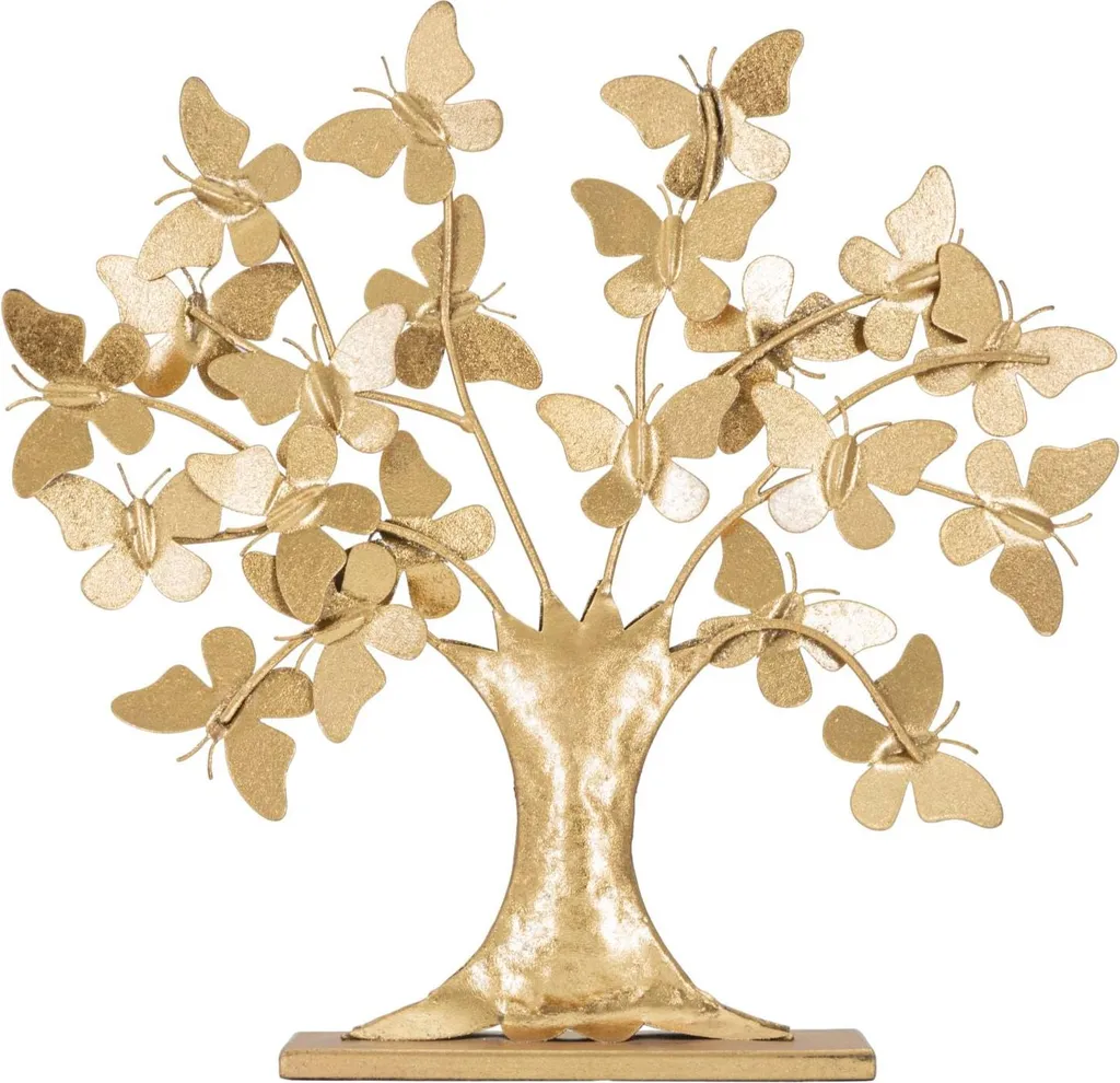 Objet de Décoration Arbre de Vie Doré en Métal Mauro Ferretti 30cm