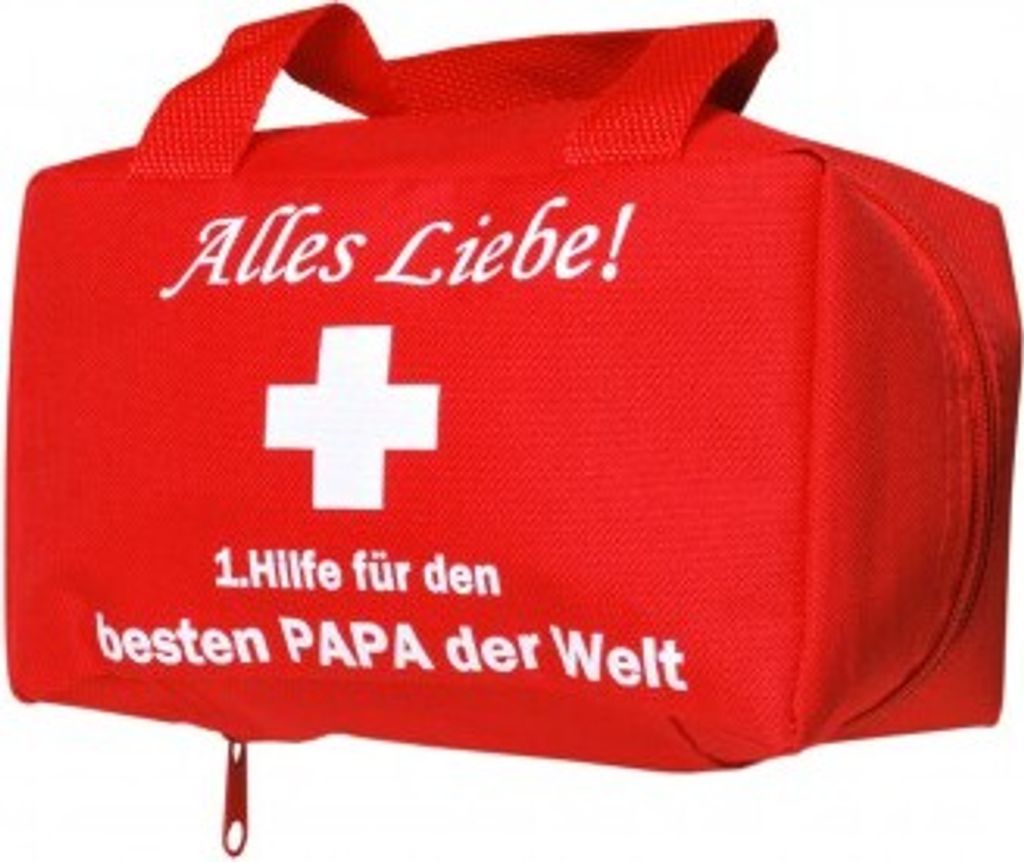 Lustiges Geschenk fÜr Väter Tasche 1. Hilfe ungefüllt für Produktbild 