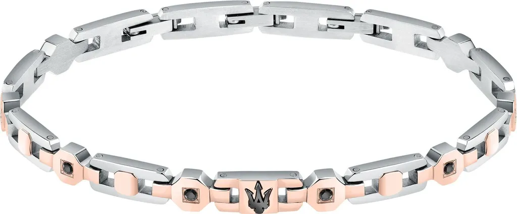 Bracelet Homme Maserati JM423AVD16 Noir et Or Rose, Look Sportif Chic