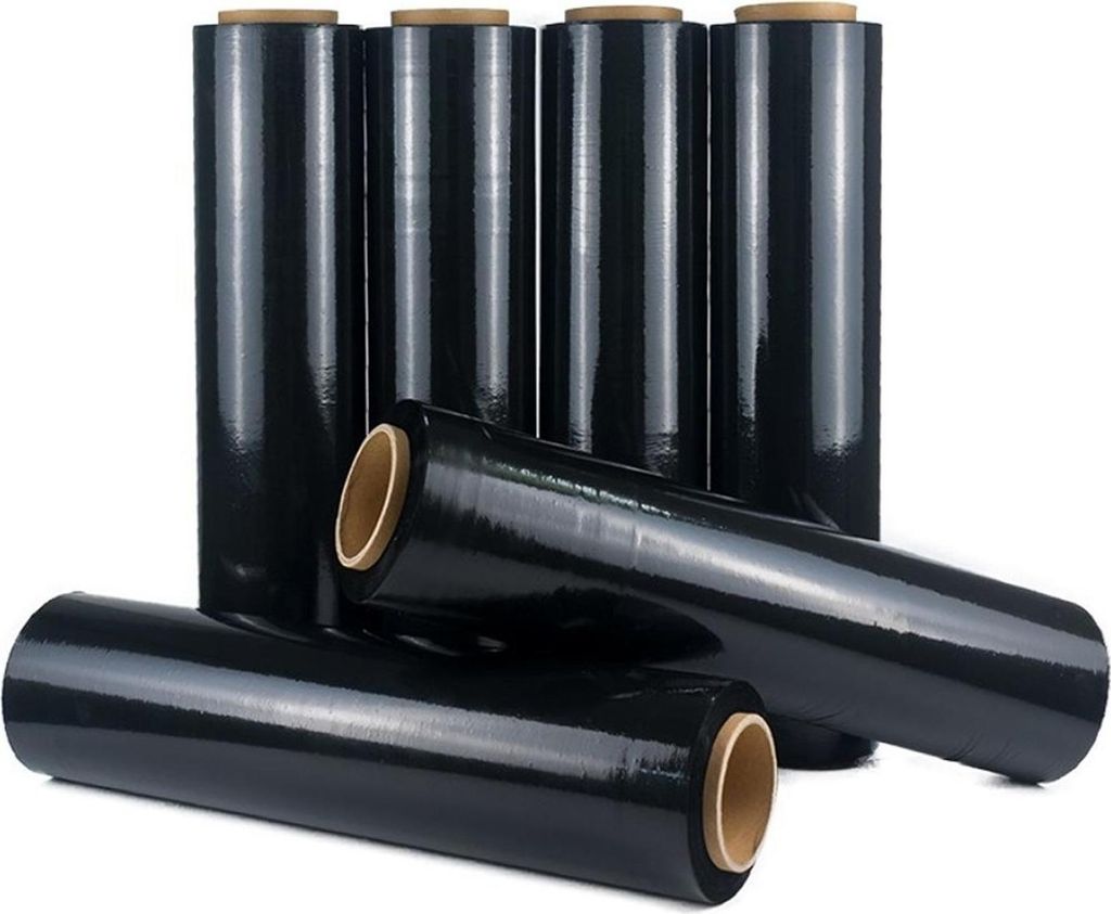 6 Rollen - Stretchfolie in SCHWARZ - 500mm x 250m 23my - Palettenfolie, Verpackungsfolie, Umzugsfolie für sicheren Transport - reißfest, flexibel...