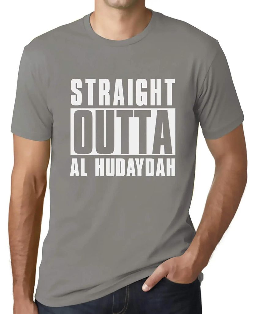 Herren Grafik T-Shirt Direkt aus Al Hudaydah – Straight Outta Al Hudaydah – Öko-Verantwortlich Vintage Jahrgang Kurzarm Lustige Druck Geburtstag