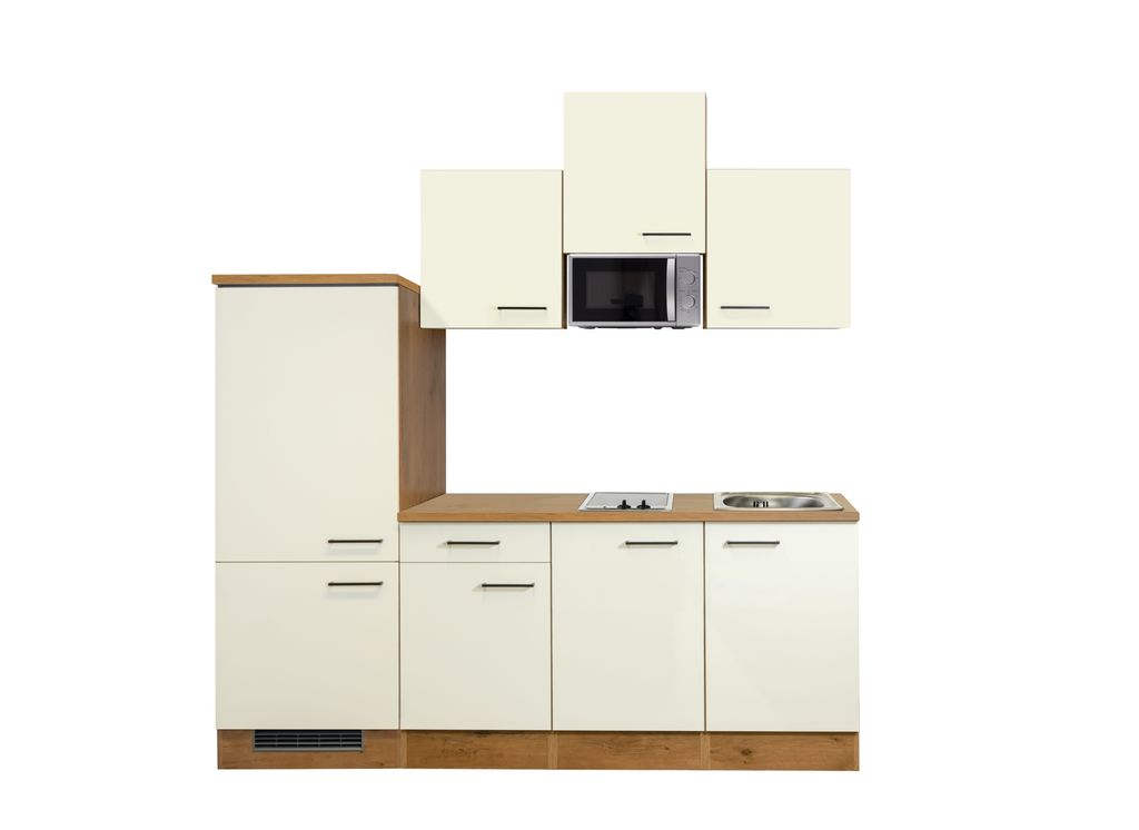 Küchenzeile mit E-Geräten - 210 cm breit - Magnolia Matt Lancelot Oak – Vintea