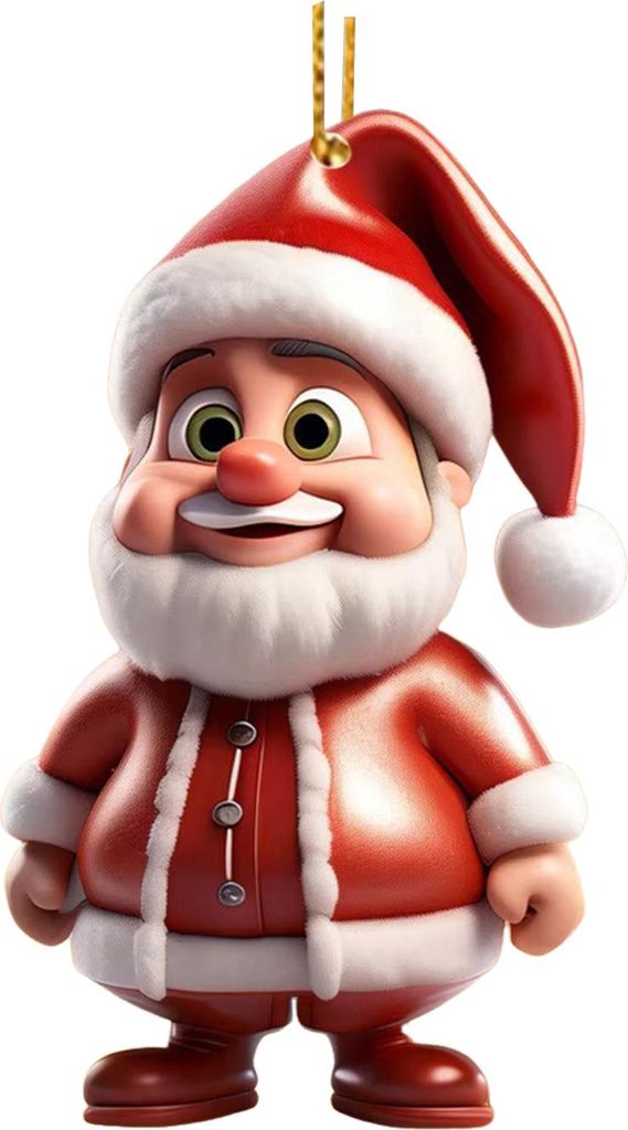 Weihnachtsmann-Ornament, 2D-Acryl, Cartoon-Weihnachtsmann, hängende WeihnachtsNachbildungation für Weihnachtsbaum, Türen, Fenster, Wände, Nachb...