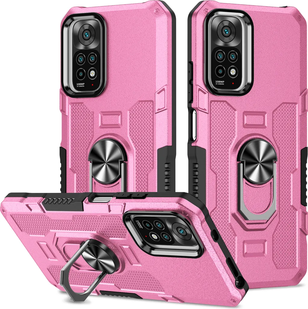 Offerta Cover Redmi Note 11 Pro 5G Rosa Doppio Strato + Supporto
