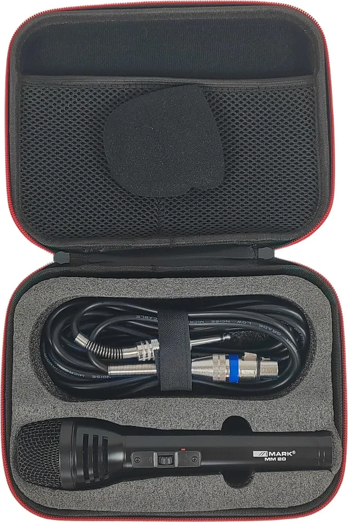 Microphone dynamique Mark M20 noir pour chant et enregistrement vocal