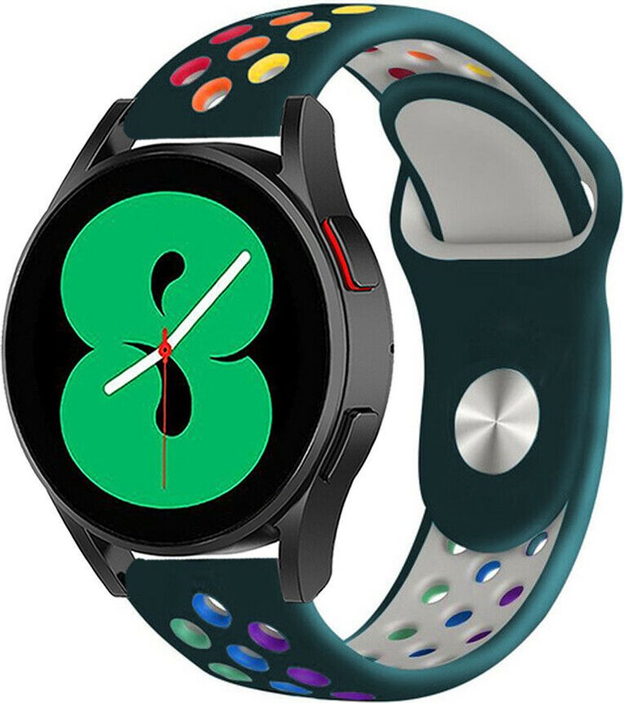 Strap-it Samsung Galaxy Watch 4 - 44mm Sportarmband (kieferngrün/Bunt)
