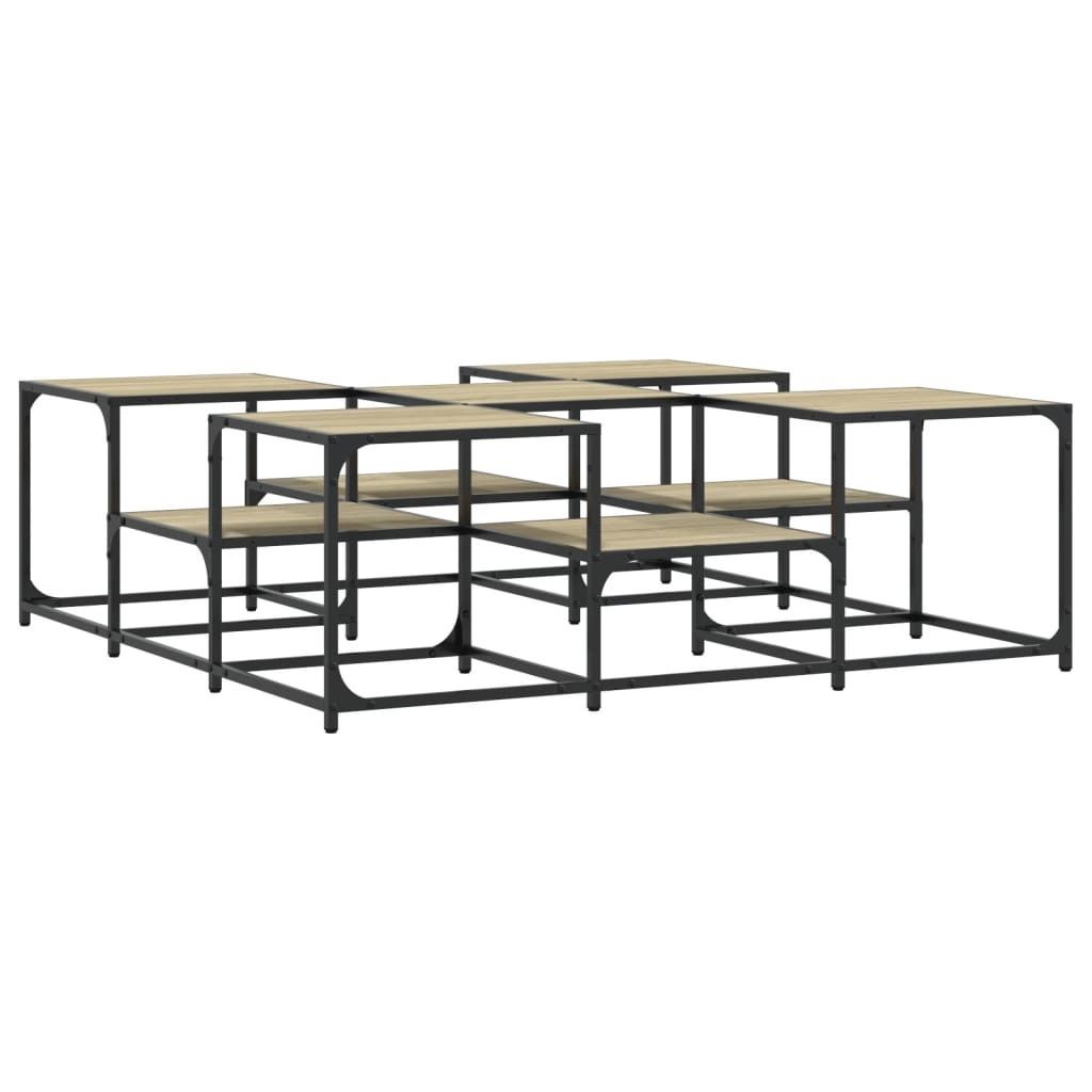 "2026 MODERNE"Satztische/Couchtisch elegantes Design - Wohnzimmertisch - Sonoma-Eiche 121x121x40cm Holzwerkstoff - Couchtische NeuMöbel952397