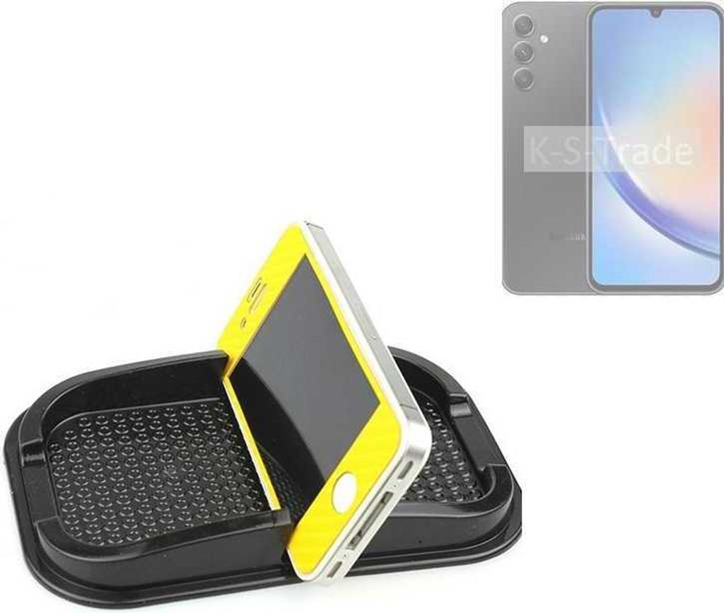 K-S-Trade Auto Anti Rutsch Matte Smartphone-Halter kompatibel mit Samsung Galaxy A34 5G Haft Pad Armaturenbrett Handy-Halterung Silikon