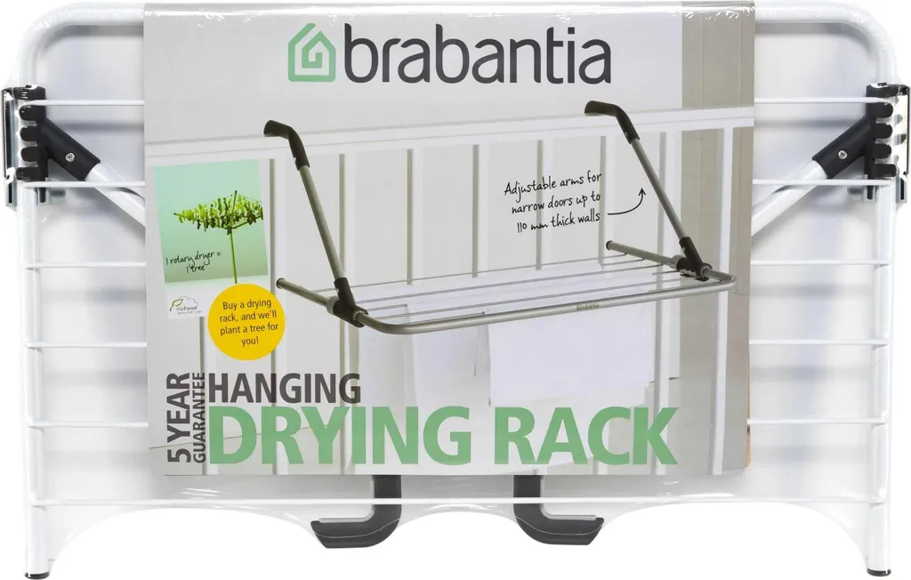 Brabantia Fresh White Sèche-linge de porte compact et robuste en métal