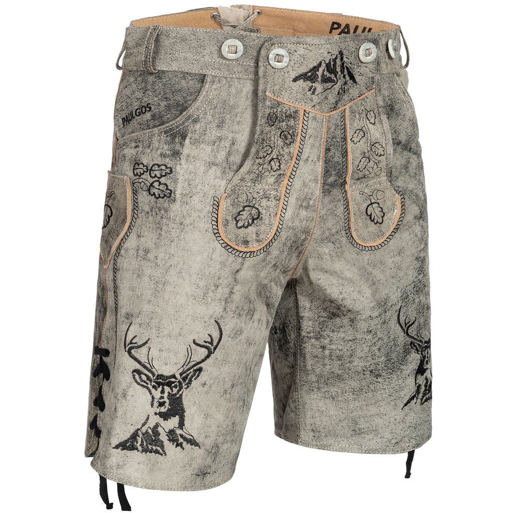 Pantaloni corti in pelle tradizionale da uomo PAULGOS - HK4 Immagine del prodotto 