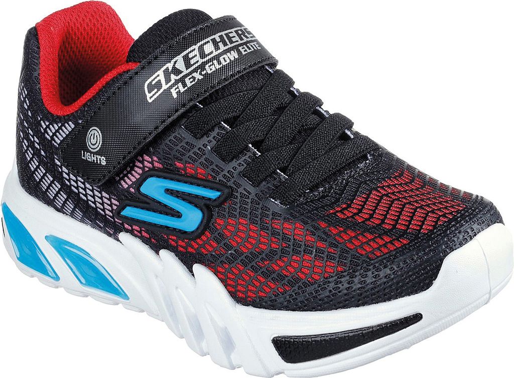 Skechers FlexGlow EliteVorlo K der Masche Schlupf Auf Licht Oben Turnschuhe Schwarz Rot – 13 Großbritannien - 32 EU - 1 USA / Schwarz Rot