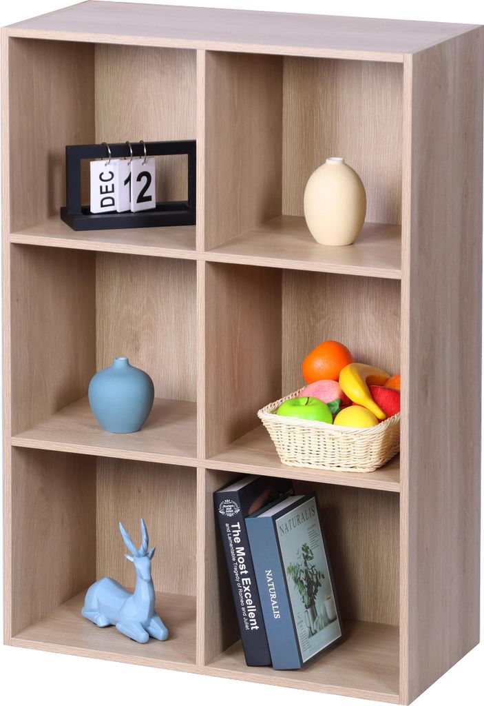 Relaxdays Boekenrek, kubusvorm, lichtbruin Productafbeelding 