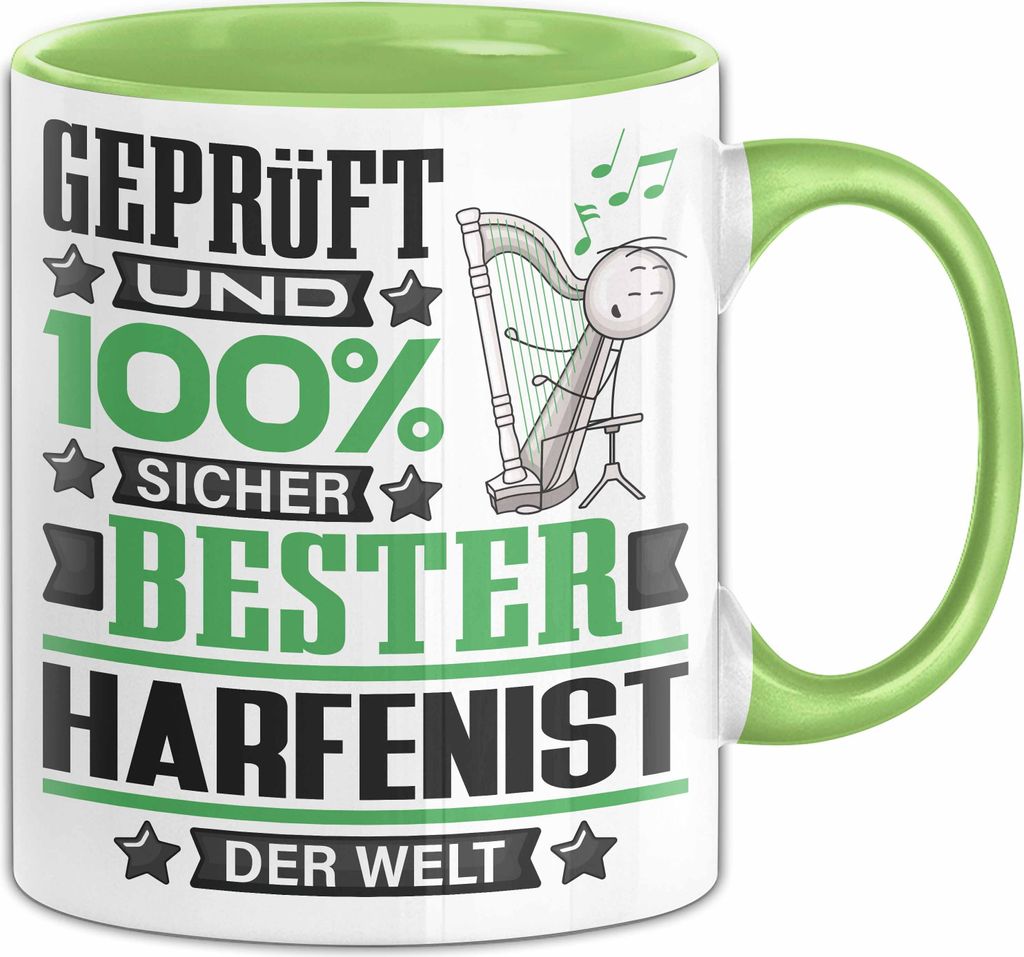 Harfenist Geschenk Lustiger Spruch für Harfenist Geschenkidee Bester Harfenist Der Welt (Grün)