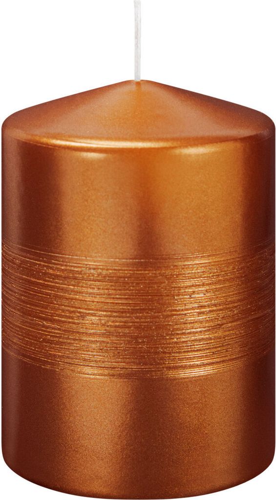 Kerzen Finesse Bernstein-Metallic 100 x Ø 68 mm 4er Set Produktbild 