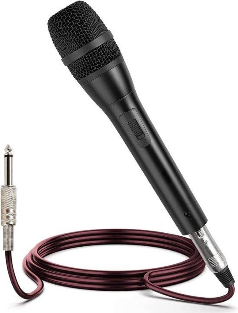 Karaoke-Mikrofon-Set - 5m XLR-Kabel - Metallisch - Handheld - Karaoke-Kit - Lautsprecherverstärker - Mixer