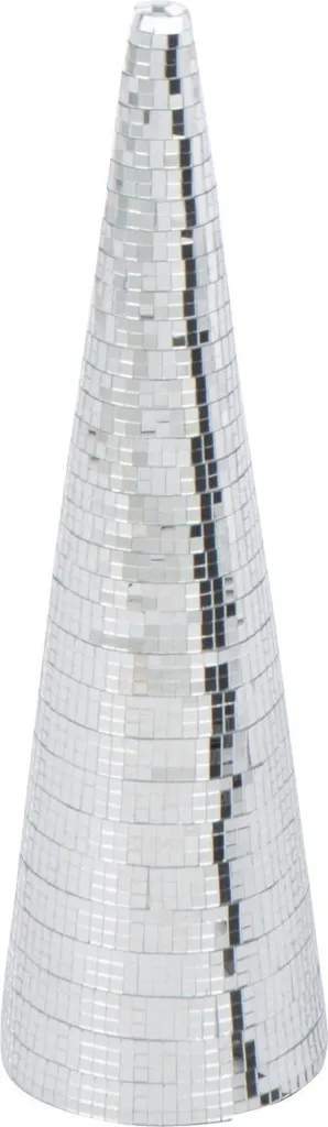 Petit Cône Miroir Argenté en Mousse J-Line - Finition Argent Brillante