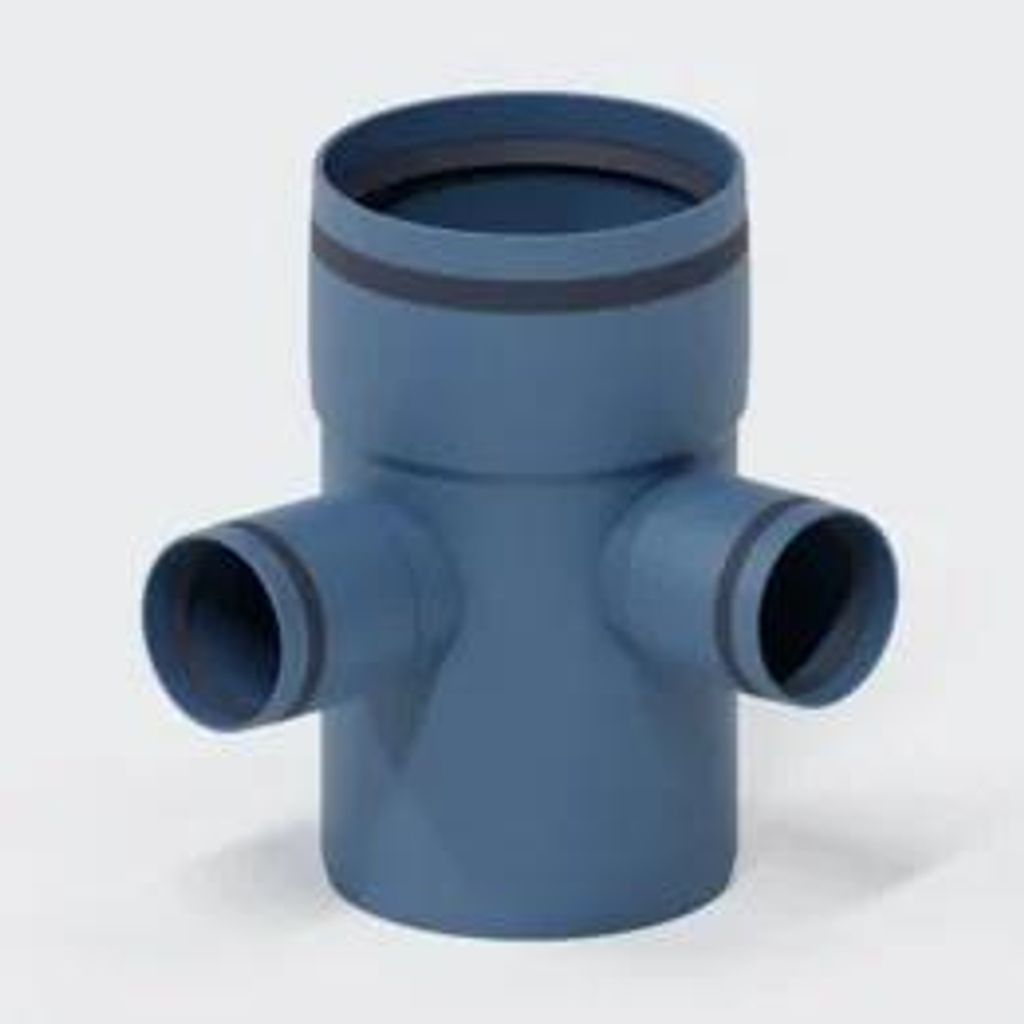 POLOPLAST Eckdoppelabzweig, POLO-KAL XS, 110/50/50mm, Produktbild 