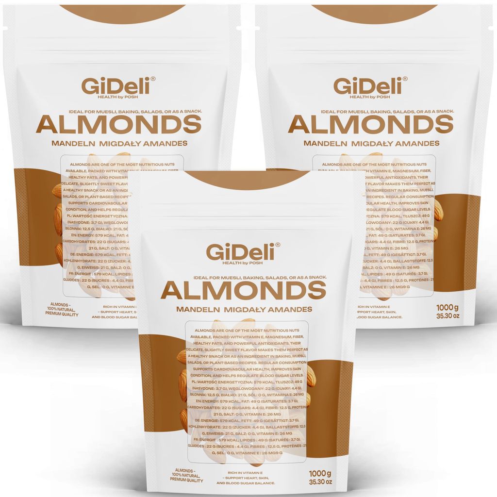 Mandorle 3 kg, naturali, non salate, crude, di alta Immagine del prodotto 