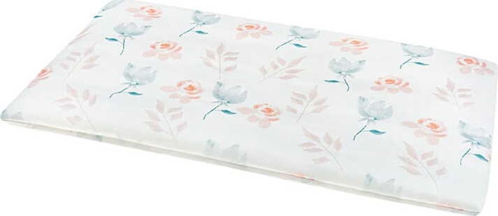 A rectangular pillow with a floral pattern.
