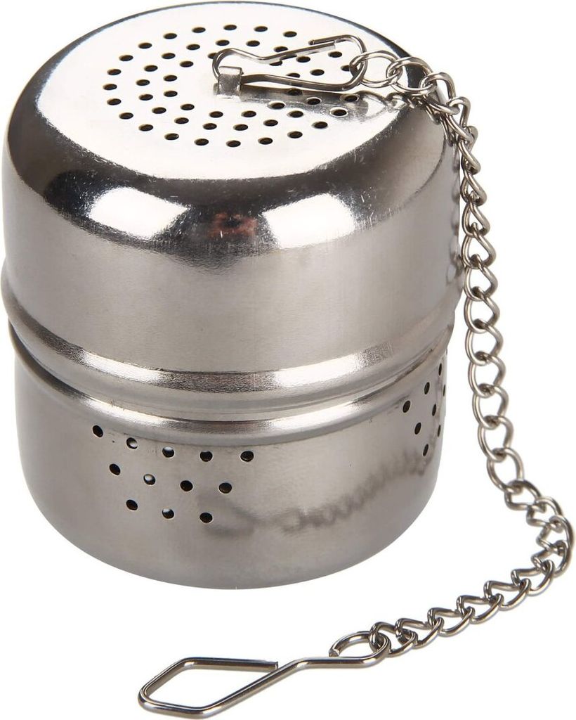 Fackelmann Tee-Ei Zylinder, Teesieb aus Edelstahl, Teeball für den perfekten Tee-Genuss (Farbe: Silber)