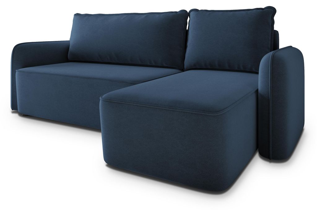Masseno Ecksofa DOLVER CL mit Schlaffunktion L-Form, Sofa mit Bettkasten, Wohnzimmersofa, Couch, Soffa, Bettsofa, Couchgarnitur- Blau, CASTEL 79
