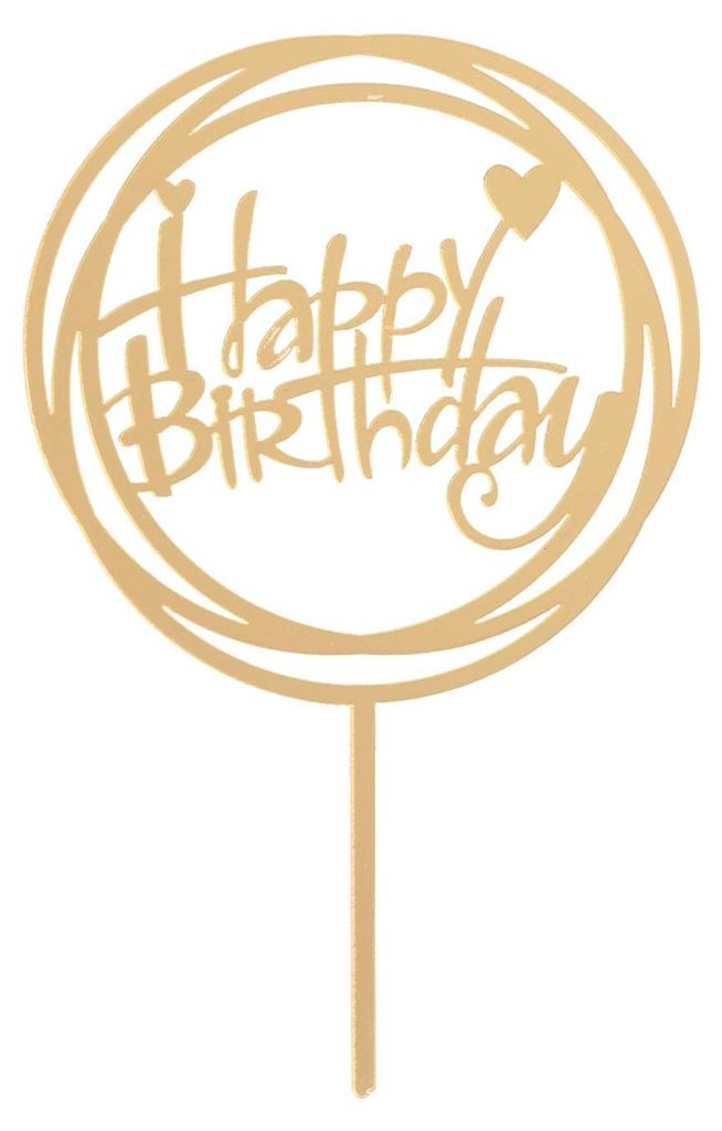 Cake Topper Torten Deko Happy Birthday | Dekora, 15 cm, Produktbild 