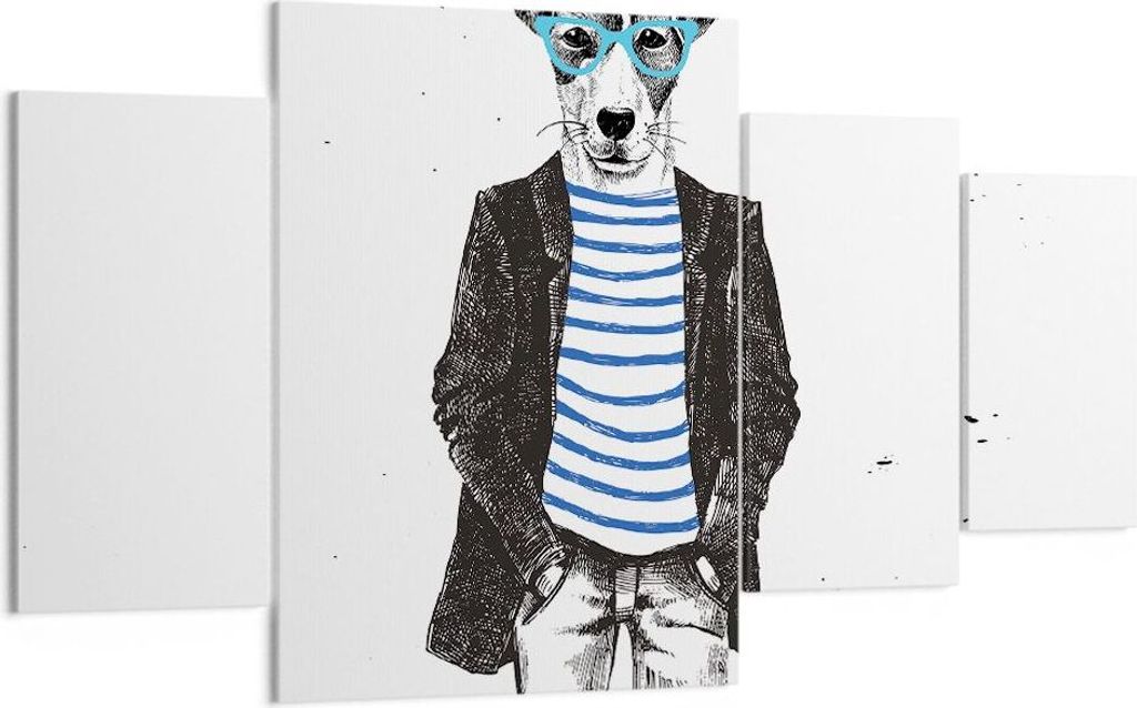 Bild auf Leinwand - Leinwandbild - Hund Abstraktion - 160x90cm - Wand Bild - Wanddeko - Wandbilder - Leinwanddruck - Bilder - Kunstdruck - Wanddeko...